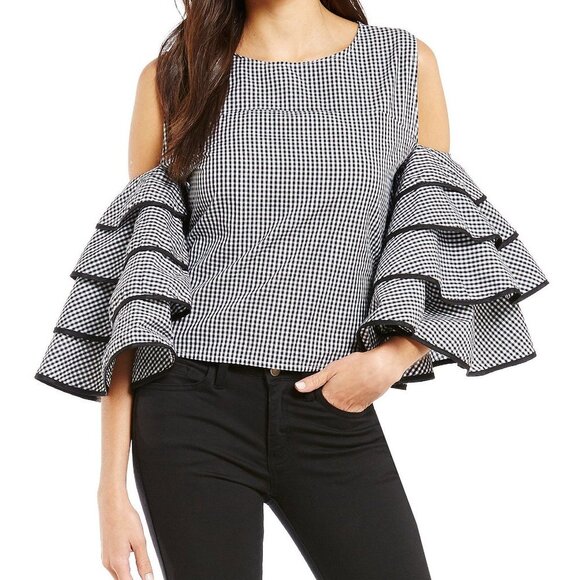 Gianni Bini Lexi Tiered Sleeve Blouse - Picture 1 of 5